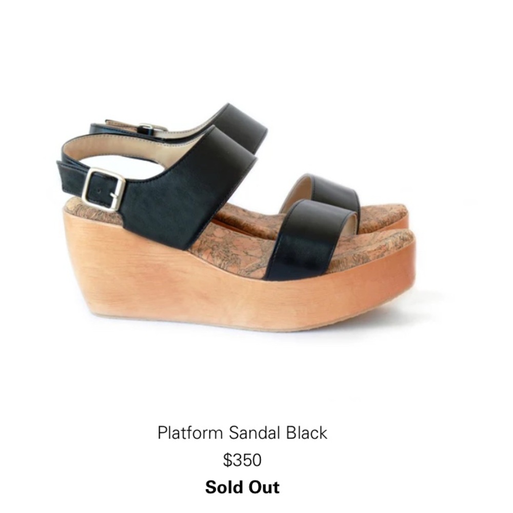 Sydney Brown Cork Black Wedge Heels ~ Size 37